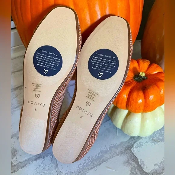 NWT Rothy’s Retired Merino Wool Camel Herringbone Square-Toe Size 6 EU 36 - Picture 3 of 5